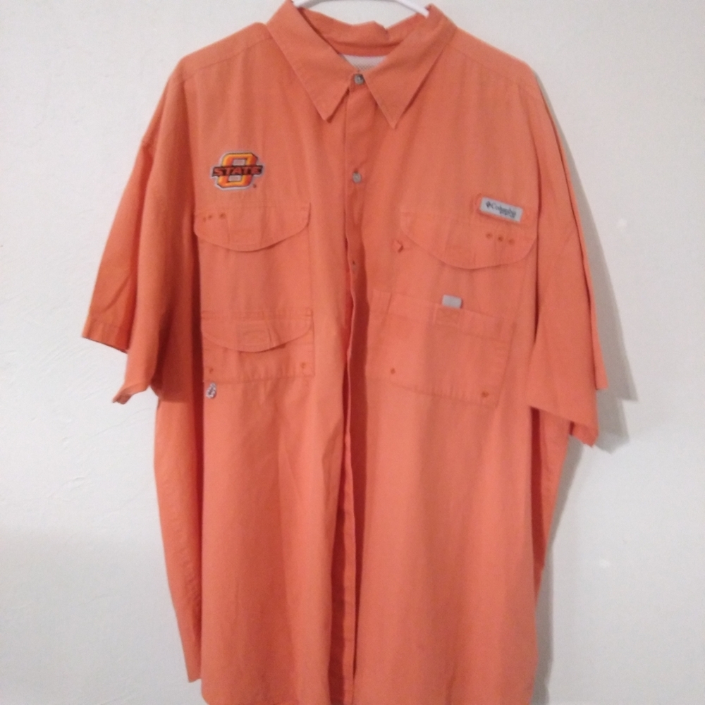 Columbia New Breathable Men's XXL OSU Cowboys OState Orange Short Sleeve Shirt
